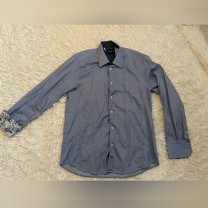 NWOT Scoop "Men In Town" Long Sleeve Button Down Dress Shirt Size L 41/42